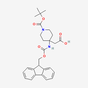 B2422666 (4-Fmoc-amino-1-boc-piperidin-4-YL)-acetic acid CAS No. 946682-26-4