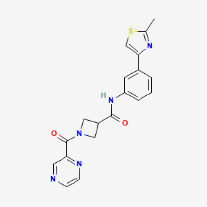 molecular formula C19H17N5O2S B2422678 N-[3-(2-methyl-1,3-thiazol-4-yl)phenyl]-1-(pyrazine-2-carbonyl)azetidine-3-carboxamide CAS No. 1396768-68-5
