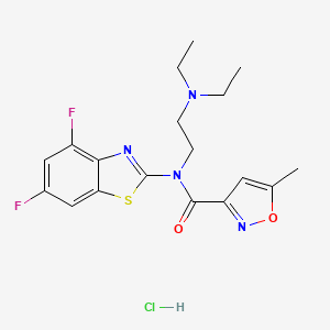 molecular formula C18H21ClF2N4O2S B2422704 N-(2-(diethylamino)ethyl)-N-(4,6-difluorobenzo[d]thiazol-2-yl)-5-methylisoxazole-3-carboxamide hydrochloride CAS No. 1189931-77-8