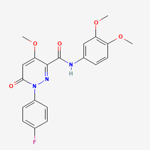 molecular formula C20H18FN3O5 B2422735 N-(3,4-dimethoxyphenyl)-1-(4-fluorophenyl)-4-methoxy-6-oxo-1,6-dihydropyridazine-3-carboxamide CAS No. 941927-22-6