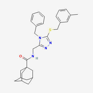 molecular formula C29H34N4OS B2422746 N-[(4-benzyl-5-{[(3-methylphenyl)methyl]sulfanyl}-4H-1,2,4-triazol-3-yl)methyl]adamantane-1-carboxamide CAS No. 477303-26-7