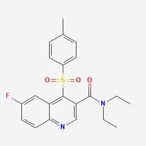molecular formula C21H21FN2O3S B2422786 N,N-DIETHYL-6-FLUORO-4-(4-METHYLBENZENESULFONYL)QUINOLINE-3-CARBOXAMIDE CAS No. 1111032-61-1