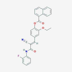 B2422792 [4-[(E)-2-cyano-3-(2-fluoroanilino)-3-oxoprop-1-enyl]-2-ethoxyphenyl] naphthalene-1-carboxylate CAS No. 380475-24-1