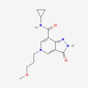 molecular formula C14H18N4O3 B2422804 N-cyclopropyl-5-(3-methoxypropyl)-3-oxo-3,5-dihydro-2H-pyrazolo[4,3-c]pyridine-7-carboxamide CAS No. 1219913-26-4