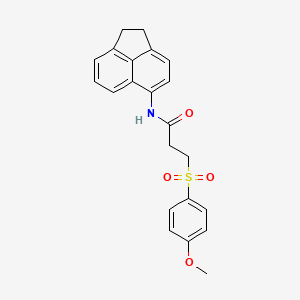 molecular formula C22H21NO4S B2422807 N-(1,2-dihydroacenaphthylen-5-yl)-3-((4-methoxyphenyl)sulfonyl)propanamide CAS No. 923086-83-3