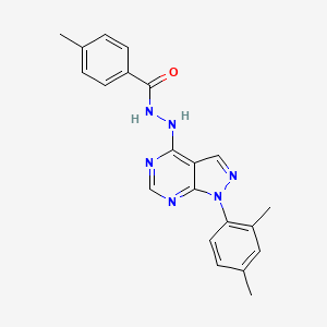 molecular formula C21H20N6O B2422809 N'-[1-(2,4-dimethylphenyl)-1H-pyrazolo[3,4-d]pyrimidin-4-yl]-4-methylbenzohydrazide CAS No. 881073-82-1