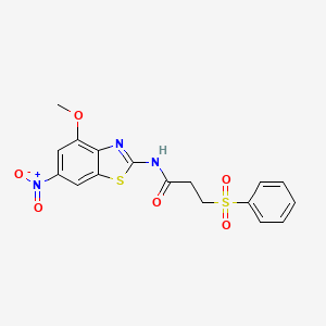 N-(4-methoxy-6-nitrobenzo[d]thiazol-2-yl)-3-(phenylsulfonyl)propanamide