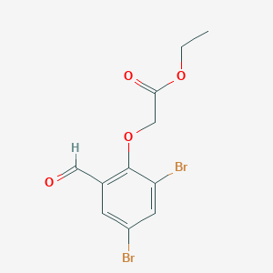 molecular formula C11H10Br2O4 B2422850 ethyl 2-(2,4-dibromo-6-formylphenoxy)acetate CAS No. 827592-32-5