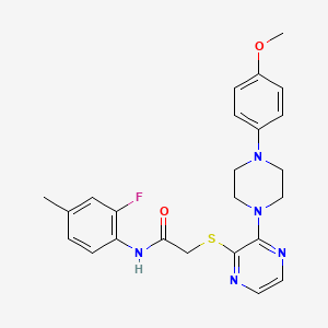 molecular formula C24H26FN5O2S B2422881 N-(2-fluoro-4-methylphenyl)-2-({3-[4-(4-methoxyphenyl)piperazin-1-yl]pyrazin-2-yl}sulfanyl)acetamide CAS No. 1189712-00-2