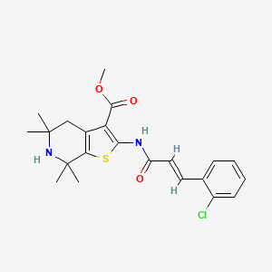 molecular formula C22H25ClN2O3S B2422884 methyl 2-[(2E)-3-(2-chlorophenyl)prop-2-enamido]-5,5,7,7-tetramethyl-4H,5H,6H,7H-thieno[2,3-c]pyridine-3-carboxylate CAS No. 887901-54-4