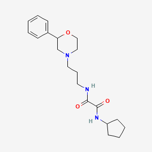 molecular formula C20H29N3O3 B2422896 N1-cyclopentyl-N2-(3-(2-phenylmorpholino)propyl)oxalamide CAS No. 953941-32-7