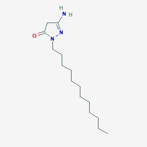 molecular formula C15H29N3O B2422951 5-amino-2-dodecyl-2,4-dihydro-3H-pyrazol-3-one CAS No. 101452-27-1