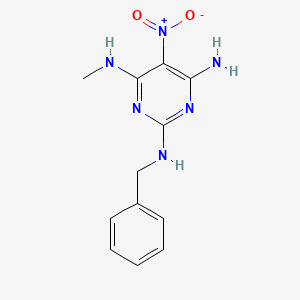 molecular formula C12H14N6O2 B2422964 N2-benzyl-N4-methyl-5-nitropyrimidine-2,4,6-triamine CAS No. 610756-68-8