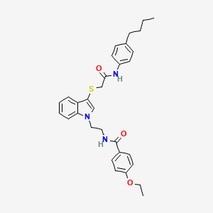 molecular formula C31H35N3O3S B2422974 N-{2-[3-({[(4-butylphenyl)carbamoyl]methyl}sulfanyl)-1H-indol-1-yl]ethyl}-4-ethoxybenzamide CAS No. 862826-27-5
