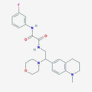 molecular formula C24H29FN4O3 B2422989 N1-(3-fluorophenyl)-N2-(2-(1-methyl-1,2,3,4-tetrahydroquinolin-6-yl)-2-morpholinoethyl)oxalamide CAS No. 922013-50-1