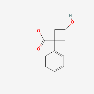 molecular formula C12H14O3 B2423020 Methyl 3-hydroxy-1-phenylcyclobutane-1-carboxylate CAS No. 1035897-58-5