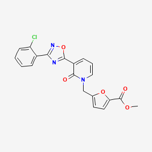 molecular formula C20H14ClN3O5 B2423024 methyl 5-((3-(3-(2-chlorophenyl)-1,2,4-oxadiazol-5-yl)-2-oxopyridin-1(2H)-yl)methyl)furan-2-carboxylate CAS No. 1421583-66-5