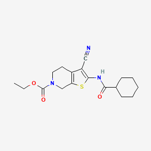 ethyl 3-cyano-2-(cyclohexanecarboxamido)-4,5-dihydrothieno[2,3-c]pyridine-6(7H)-carboxylate
