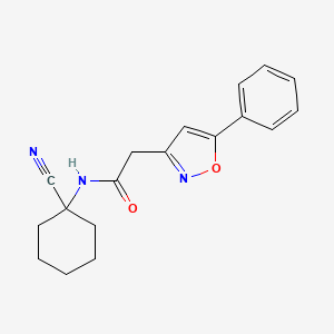 molecular formula C18H19N3O2 B2423066 N-(1-cyanocyclohexyl)-2-(5-phenyl-1,2-oxazol-3-yl)acetamide CAS No. 1394788-02-3