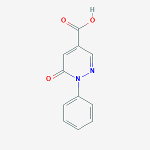 molecular formula C11H8N2O3 B2423071 6-Oxo-1-phenylpyridazine-4-carboxylic acid CAS No. 1543223-22-8