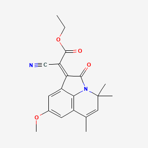 molecular formula C20H20N2O4 B2423098 ethyl (2Z)-cyano(8-methoxy-4,4,6-trimethyl-2-oxo-4H-pyrrolo[3,2,1-ij]quinolin-1(2H)-ylidene)acetate CAS No. 669719-18-0