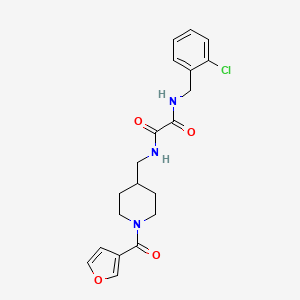 molecular formula C20H22ClN3O4 B2423132 N'-[(2-chlorophenyl)methyl]-N-{[1-(furan-3-carbonyl)piperidin-4-yl]methyl}ethanediamide CAS No. 1396802-46-2