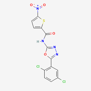 molecular formula C13H6Cl2N4O4S B2423158 N-[5-(2,5-dichlorophenyl)-1,3,4-oxadiazol-2-yl]-5-nitrothiophene-2-carboxamide CAS No. 891134-07-9