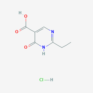 molecular formula C7H9ClN2O3 B2423178 2-Ethyl-6-oxo-1,6-dihydropyrimidine-5-carboxylic acid hydrochloride CAS No. 2172475-28-2