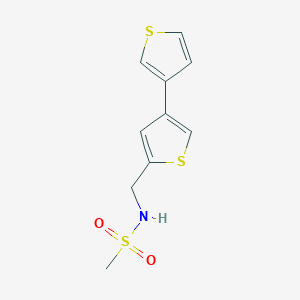 molecular formula C10H11NO2S3 B2423191 N-({[3,3'-bithiophene]-5-yl}methyl)methanesulfonamide CAS No. 2379987-01-4