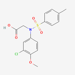 molecular formula C16H16ClNO5S B2423234 N-(3-chloro-4-methoxyphenyl)-N-[(4-methylphenyl)sulfonyl]glycine CAS No. 425625-66-7