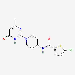 molecular formula C15H17ClN4O2S B2423236 5-chloro-N-(1-(4-methyl-6-oxo-1,6-dihydropyrimidin-2-yl)piperidin-4-yl)thiophene-2-carboxamide CAS No. 1903434-33-2