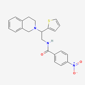 molecular formula C22H21N3O3S B2423252 N-(2-(3,4-dihydroisoquinolin-2(1H)-yl)-2-(thiophen-2-yl)ethyl)-4-nitrobenzamide CAS No. 898452-56-7