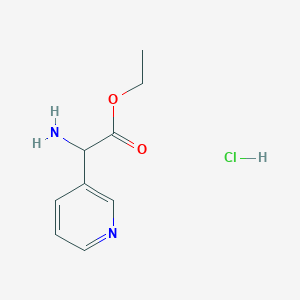 molecular formula C9H13ClN2O2 B2423253 Ethyl 2-amino-2-(pyridin-3-yl)acetate hydrochloride CAS No. 1439903-29-3