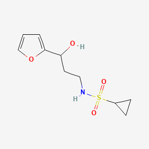 molecular formula C10H15NO4S B2423254 N-[3-(Furan-2-YL)-3-hydroxypropyl]cyclopropanesulfonamide CAS No. 1421483-30-8