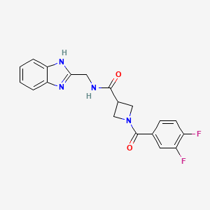 molecular formula C19H16F2N4O2 B2423257 N-((1H-benzo[d]imidazol-2-yl)methyl)-1-(3,4-difluorobenzoyl)azetidine-3-carboxamide CAS No. 1334374-25-2