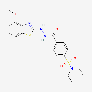 molecular formula C19H22N4O4S2 B2423264 N,N-diethyl-4-(2-(4-methoxybenzo[d]thiazol-2-yl)hydrazinecarbonyl)benzenesulfonamide CAS No. 851978-19-3