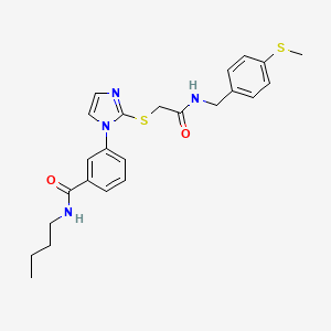 molecular formula C24H28N4O2S2 B2423268 N-butyl-3-(2-{[({[4-(methylsulfanyl)phenyl]methyl}carbamoyl)methyl]sulfanyl}-1H-imidazol-1-yl)benzamide CAS No. 1115371-74-8