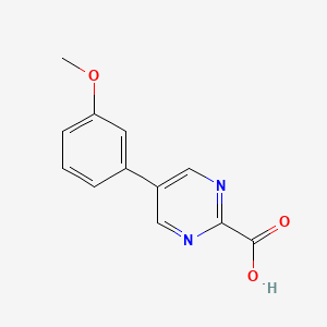 molecular formula C12H10N2O3 B2423293 5-(3-Methoxyphenyl)pyrimidine-2-carboxylic acid CAS No. 1784355-28-7