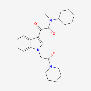 molecular formula C24H31N3O3 B2423297 N-cyclohexyl-N-methyl-2-oxo-2-[1-(2-oxo-2-piperidin-1-ylethyl)indol-3-yl]acetamide CAS No. 872857-87-9