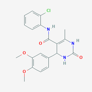 molecular formula C20H20ClN3O4 B2423299 N-(2-chlorophenyl)-4-(3,4-dimethoxyphenyl)-6-methyl-2-oxo-1,2,3,4-tetrahydropyrimidine-5-carboxamide CAS No. 421576-01-4