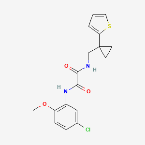 molecular formula C17H17ClN2O3S B2423300 N'-(5-chloro-2-methoxyphenyl)-N-{[1-(thiophen-2-yl)cyclopropyl]methyl}ethanediamide CAS No. 1207034-74-9