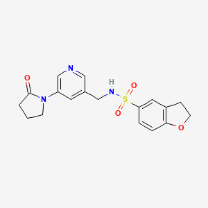 molecular formula C18H19N3O4S B2423404 N-{[5-(2-oxopyrrolidin-1-yl)pyridin-3-yl]methyl}-2,3-dihydro-1-benzofuran-5-sulfonamide CAS No. 2097860-91-6