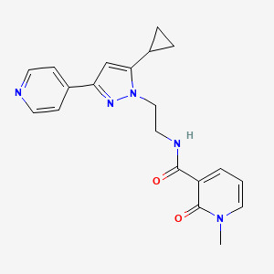 molecular formula C20H21N5O2 B2423405 N-(2-(5-cyclopropyl-3-(pyridin-4-yl)-1H-pyrazol-1-yl)ethyl)-1-methyl-2-oxo-1,2-dihydropyridine-3-carboxamide CAS No. 1797672-83-3