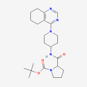 molecular formula C23H35N5O3 B2423410 Tert-butyl 2-((1-(5,6,7,8-tetrahydroquinazolin-4-yl)piperidin-4-yl)carbamoyl)pyrrolidine-1-carboxylate CAS No. 1902914-06-0