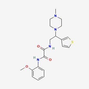 molecular formula C20H26N4O3S B2423418 N1-(2-methoxyphenyl)-N2-(2-(4-methylpiperazin-1-yl)-2-(thiophen-3-yl)ethyl)oxalamide CAS No. 946200-47-1