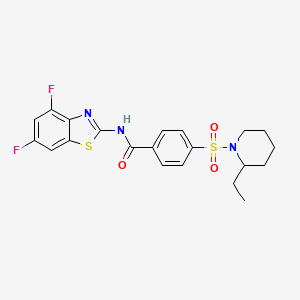 molecular formula C21H21F2N3O3S2 B2423424 N-(4,6-difluoro-1,3-benzothiazol-2-yl)-4-[(2-ethylpiperidin-1-yl)sulfonyl]benzamide CAS No. 905691-63-6