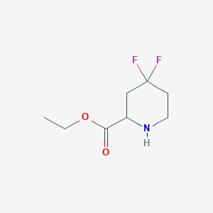 molecular formula C8H13F2NO2 B2423445 Ethyl 4,4-difluoropiperidine-2-carboxylate CAS No. 1072355-02-2