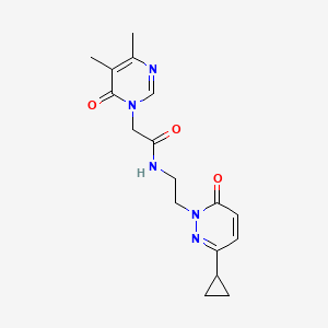 molecular formula C17H21N5O3 B2423447 N-(2-(3-cyclopropyl-6-oxopyridazin-1(6H)-yl)ethyl)-2-(4,5-dimethyl-6-oxopyrimidin-1(6H)-yl)acetamide CAS No. 2034422-52-9