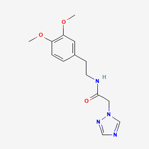 molecular formula C14H18N4O3 B2423456 N-(3,4-dimethoxyphenethyl)-2-(1H-1,2,4-triazol-1-yl)acetamide CAS No. 439094-90-3