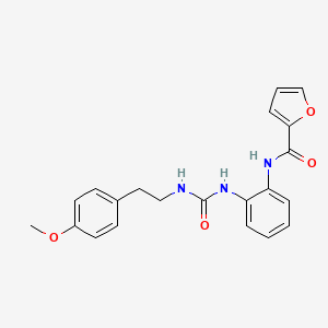 molecular formula C21H21N3O4 B2423471 N-(2-(3-(4-methoxyphenethyl)ureido)phenyl)furan-2-carboxamide CAS No. 1206991-02-7